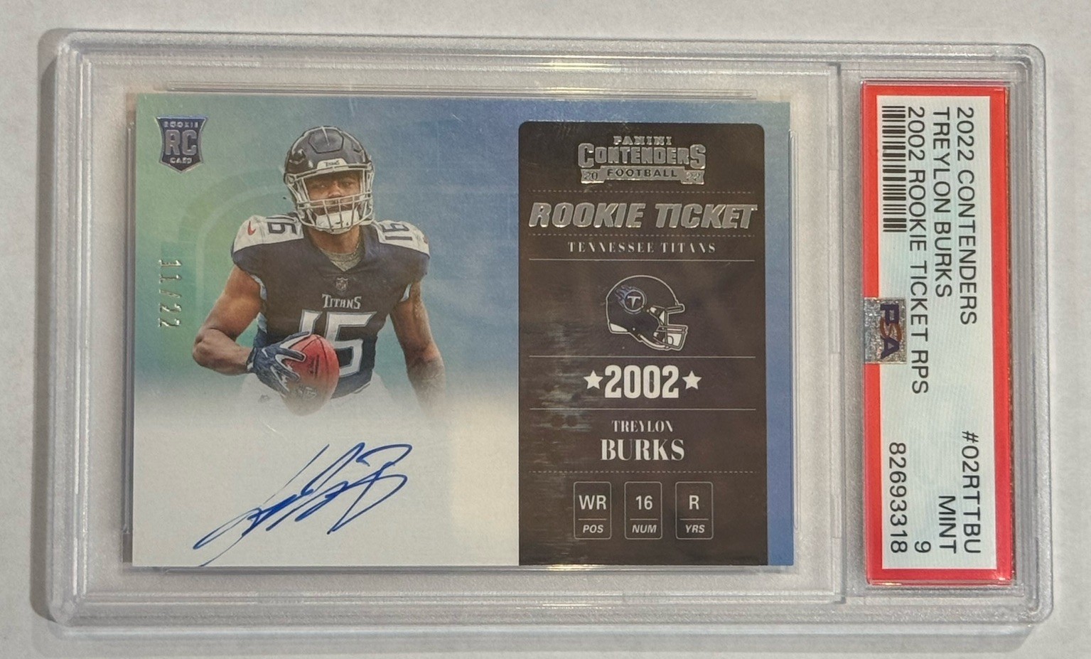 Treylon Burks Panini Contenders 2002 Rookie Ticket Rps #02RTTBU Base