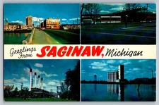 Postcard - Greetings From Saginaw, Michigan