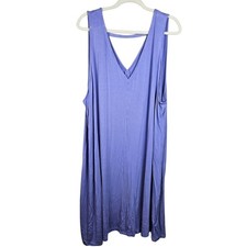 AVA & VIV Womens Plus Size 4X Purple Sleeveless V Neck Casual Tank Dress