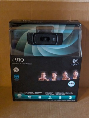 Logitech Pro C910 1080p Full HD Webcam Stereo Audio With Dual Mics 10MP PC/MAC
