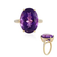 Cavill Sterlingsilber Ring 10,25Ct Amethyst Oval Zirkon Damen Echtschmuck-