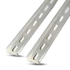 2 Piece DIN Rail Slotted for Hardware Components Mounting, Aluminum Din Rails