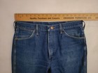 Vintage 70s Wrangler USA 945DEN No Fault Dark Blue Denim Jeans FITS 33-34" x 32" — photo 4