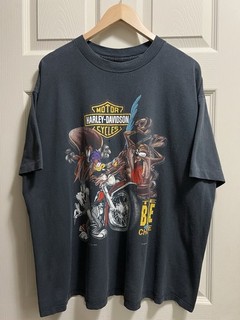 Vintage 1993 Harley Davidson Looney Tunes Group Tee Shirt Size XL Single Stitch