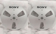 One Pair 7'' SONY Tape Reel Silver Aluminum for Reel to Reel Empty Take up Reel