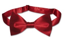 BIAGIO 100 SILK BOWTIE Solid Dark RED Color Mens Bow Tie for Tuxedo or Suit