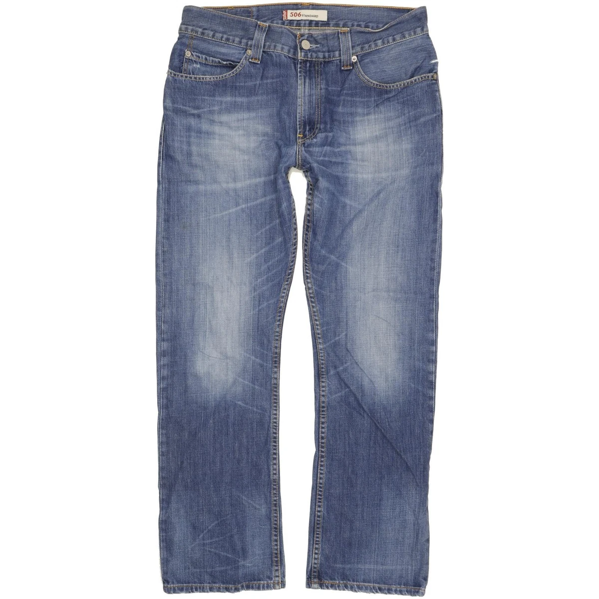 Jeans Levi's 506 Standard Homme - Taille 34x34, Bleu Foncé Délavé, Occasion Très Bon état, Dénit Coton