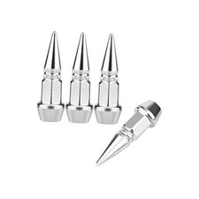 4 Packs Spiked Aluminum Valve Stem Caps, Heavy Duty Tire Caps Dust-Proof Air
