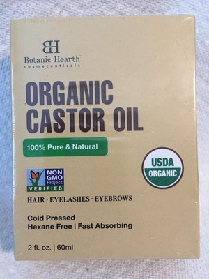 Botanic Health Organic Castor Oil Hair Eyelashes Eyebrows cold Pressed 2fl.oz