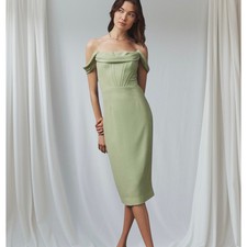 Dress The Population x Anthropologie Vickie Corset Midi Dress Size S Mint