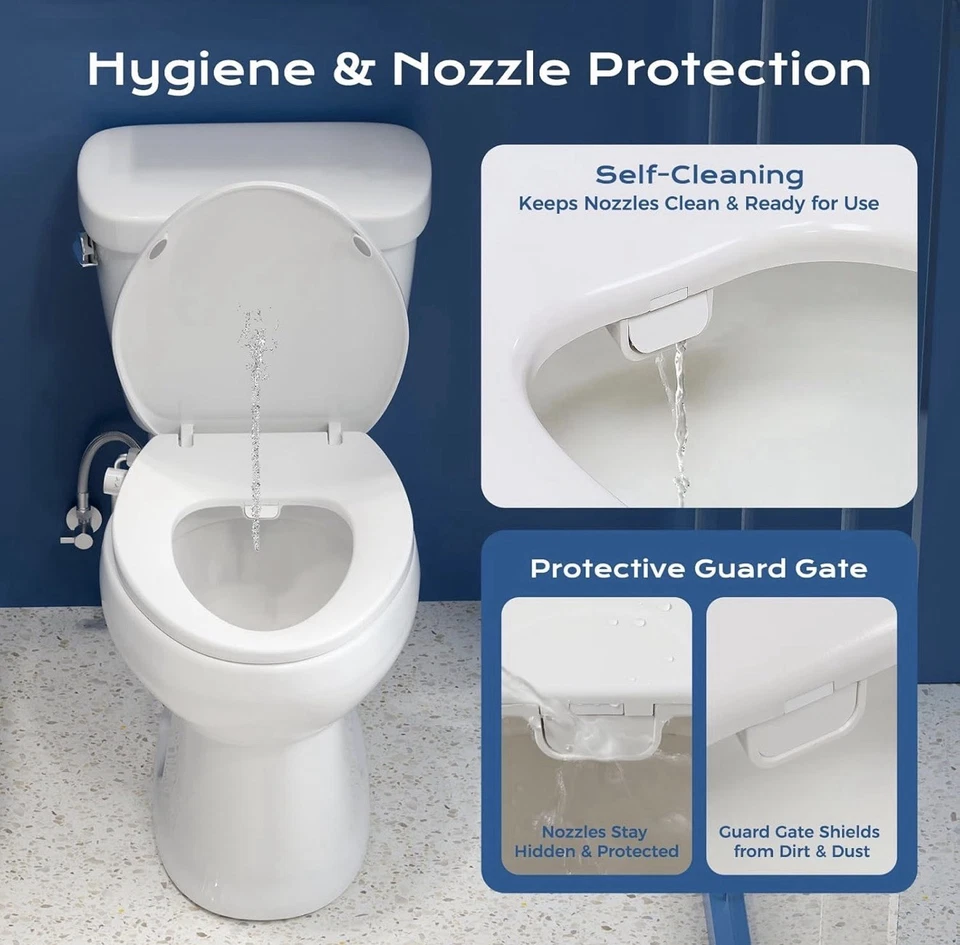 Bidet Toilet Seat – Non-Electric, Self-Cleaning Dual Nozzles for Frontal & Rear  - Image 3 of 4