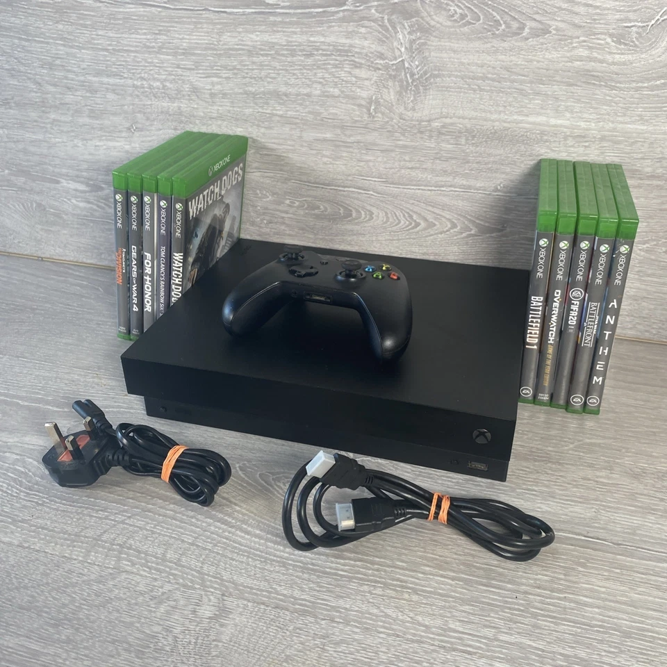 Microsoft Xbox One X 1TB Console Bundle 10 Games & Controller And Cables T&W - Image 2 of 4