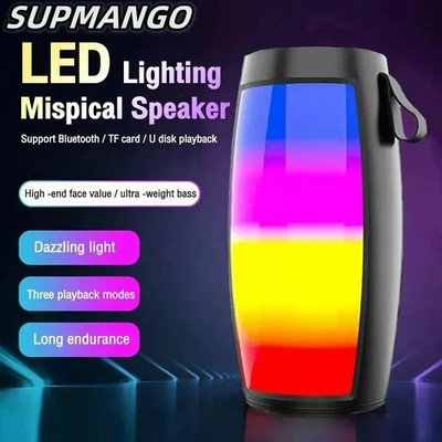 SUPMANGO S12 Bluetooth Speaker LED Lights Portable Sound Box Subwoofer