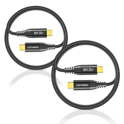 USB4 40Gbps for Thunderbolt 4 Cable 5FT 2-Pack, USB C Monitor Cable 8K60Hz/Du...