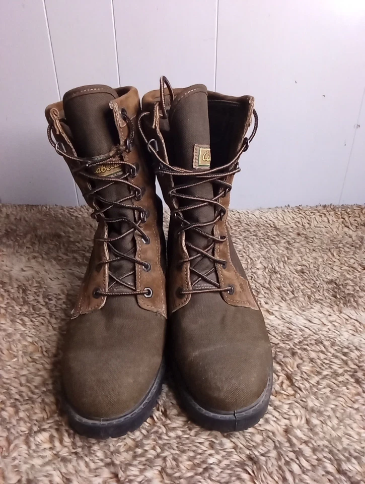 Cabela's Boots Thinsulate Suede & Canvas Mens Size 7.5D - MADE IN USA - Image 2 of 4