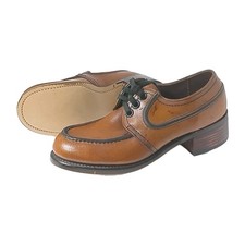 Vintage Deadstock 1970s Brown Leather Platform Oxfords Made In Usa 9d