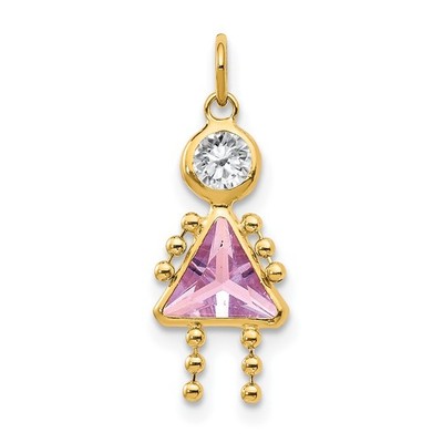 14k Juni Mädchen Synthetischer Geburtsstein Charm XCK166