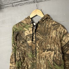 VTG Camo Hoodie Tall Timber Outdoors Sweatshirt Mens Mossy Oak Zip Hunting USA