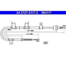Seilzug Feststellbremse ATE 24.3727-3117.2 für Hyundai I30