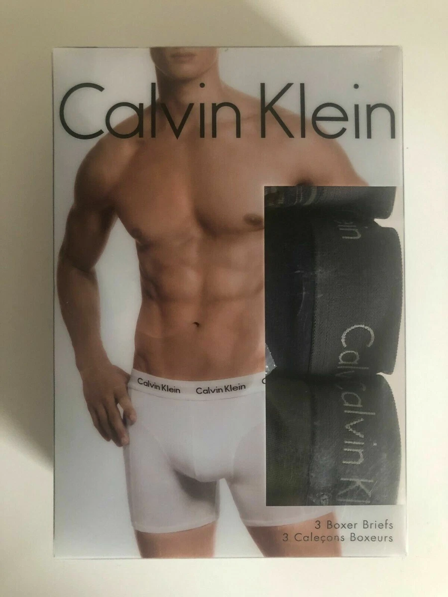 Calvin Klein Mens 3 Boxer Briefs NP19510-910 Comfort Fit - Size Small