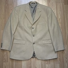 VTG Brooks Brothers 346 Camel Hair Sport Coat Tan Blazer Mens Size 45 Regular