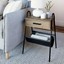 nathan james 32502 hugo nightstand accent rustic wood table with drawer gray/...
