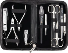 3 Swords Germany - Brand Quality 10 Piece Manicure Pedicure Grooming Kit Set 