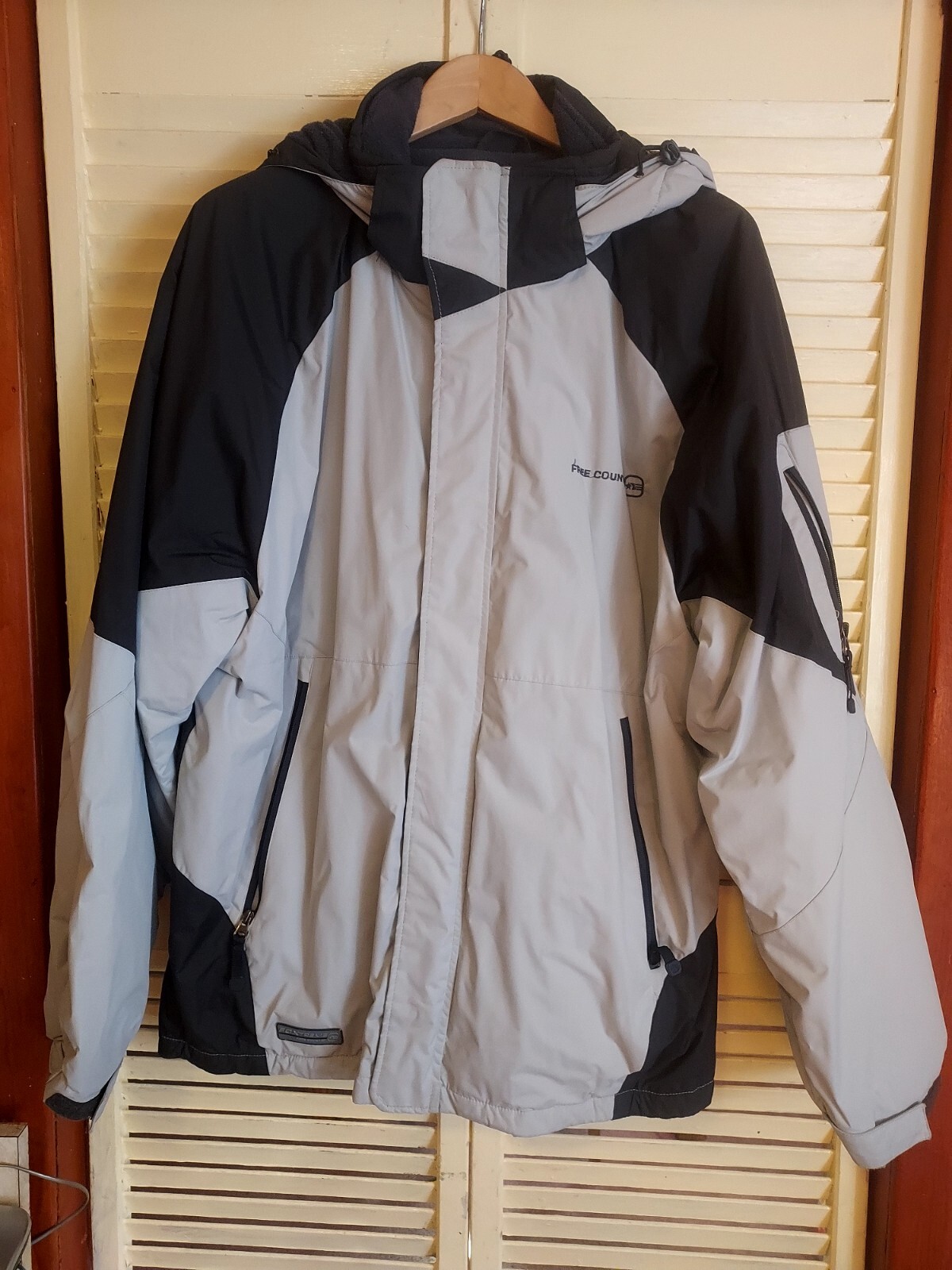 Free Country FCXtreme Coat Mens XL Gray Jacket Detachable Hood Winter