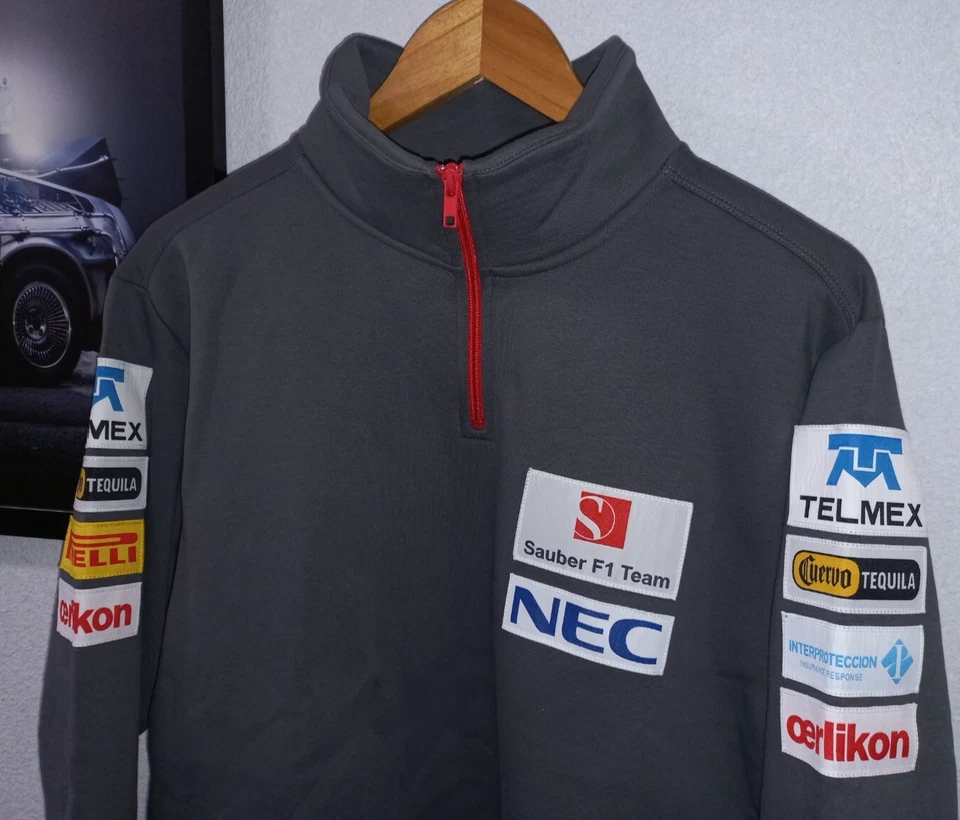 SAUBER F1 Red Bull Racing Sponsor Sweater Sweatshirt Size S Grey tags PIRELLI - Image 3 of 4