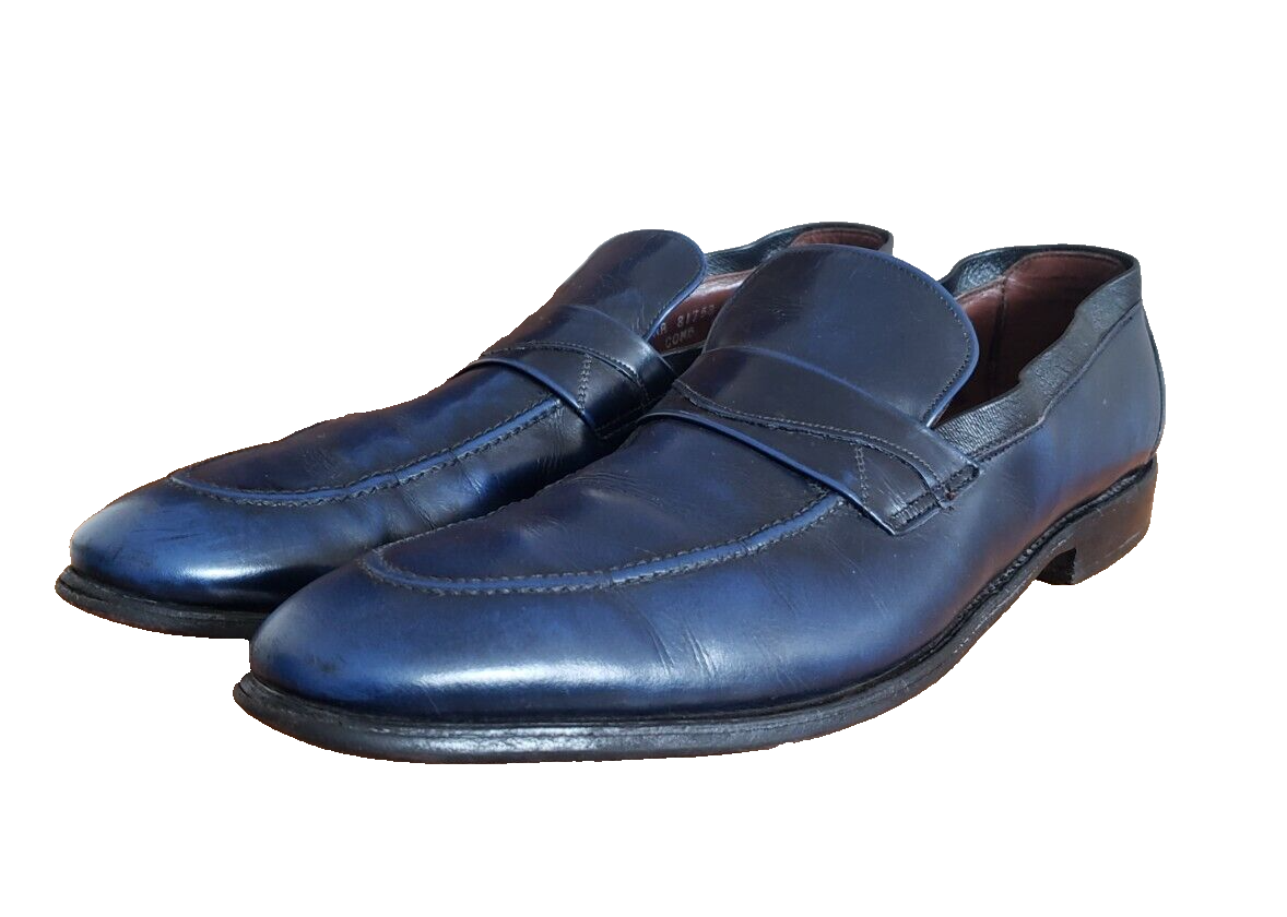 Allen Edmonds Sutton Loafers Size 14 AAA Blue Leather Men display picture 1