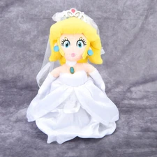Super Mario Wedding Dress Theme 10" Plush Toy Princess Peach Cuddly Stuffed Doll