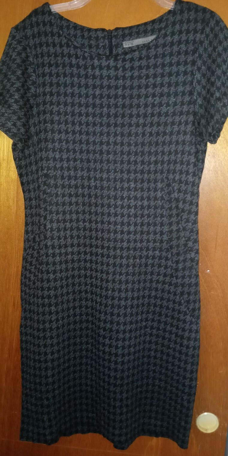 ZARA BASIC Women's Houndstooth Pattern Gray/Black… - image 4