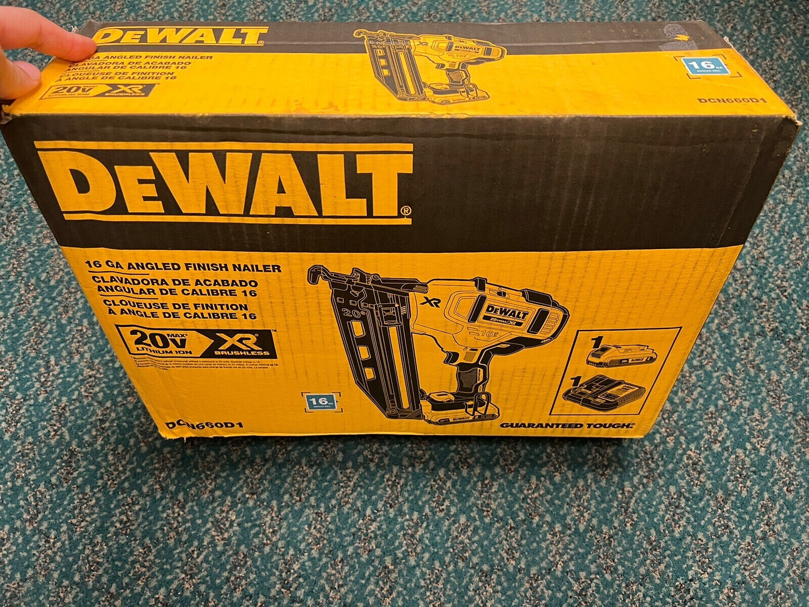 DEWALT 20V MAX Finish Nailer, Angled, 16GA, Tool Only (DCN660B