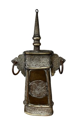 Nahöstlicher Pulverkolben islamisch 18-19.Jh. arabischer Talisman - Messing graviert