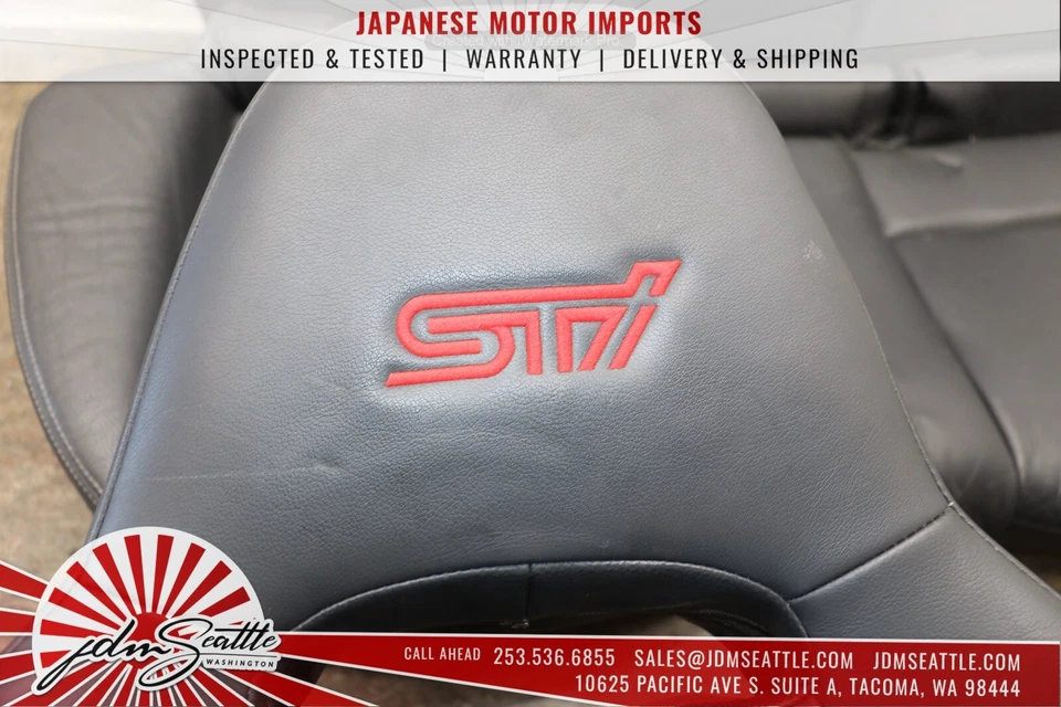JDM 08-14 SUBARU WRX STI SEATS OEM PREMIUM LEATHER VERSION 10 STI SEDAN - Image 3 of 4