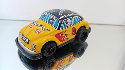 Vintage Blechspielzeug Volkswagen VW Käfer Friction #9 Texaco Racing Team STP...