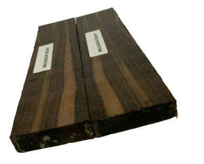 EXOTIC WOOD ZONE Macassar Ebony Lumber 1.5x 3/8x 5 Blank DIY Material Knifemakers Book Match