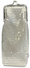 Eclipse Long Silver Mesh Sequin Cigarette Case Pouch, Coin Purse, 120s, 3234XL