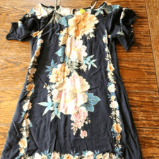 Farm Rio black&floral cold shoulder mini dress sz P