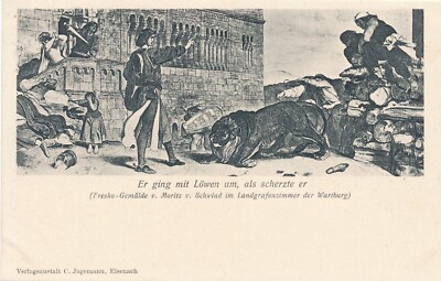AK, Er ging mit Löwen um, als scherzte er, Moritz v. Schwind (S1852)