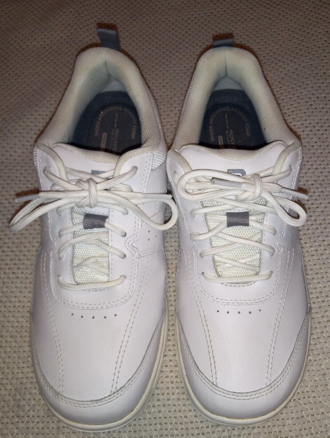 Scarpe da uomo Rockport Adiprene by Adidas Walkability in pelle bianca taglia 8 W Nr come nuove