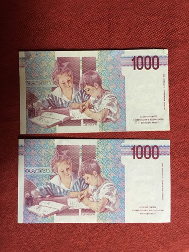 Banconote 1000 lire montessori 1990 - Foto 2 di 13
