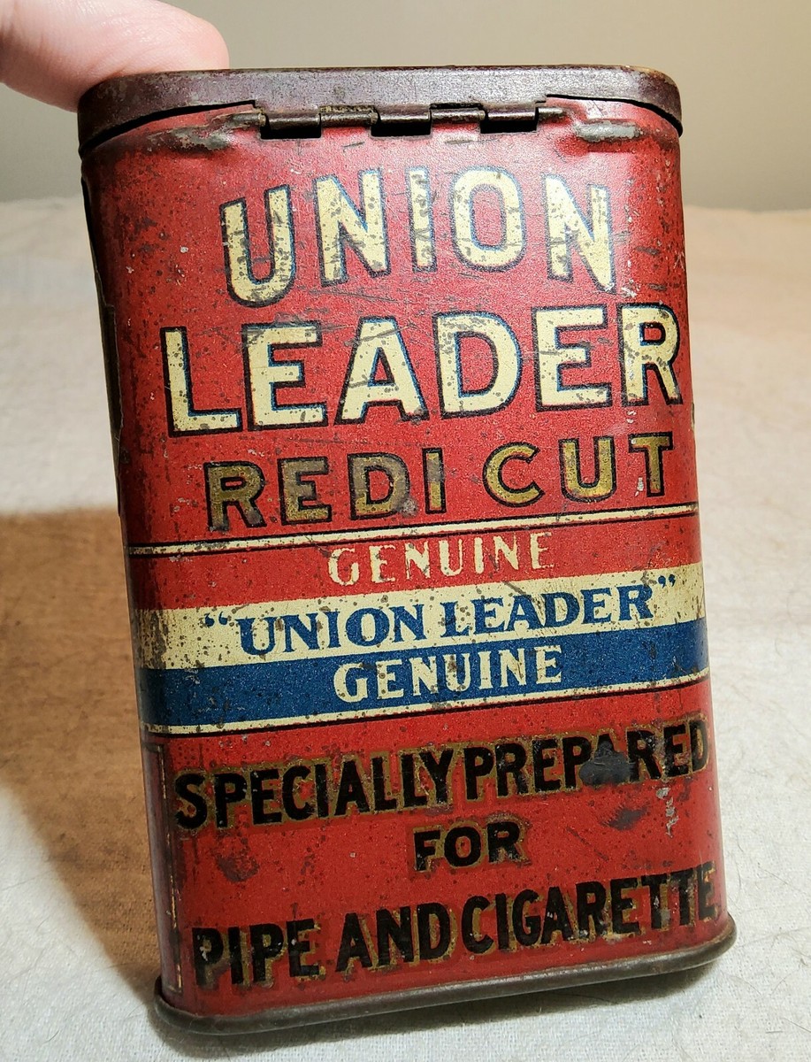 union leader redi cut tobacco tin VINTAGE 1910 TAX STAMP UNION LEADER REDI CUT TOBACCO UNCLE SAM PICTURE  POCKETTIN