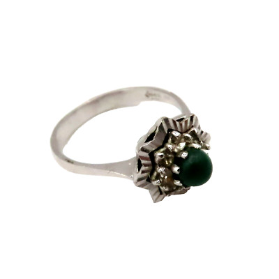 WALTER SINICO Ring aus 800er Silber  Silver Vintage Malachit Vintage RG52 *F