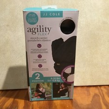 JJ Cole Agility Baby Infant Wrap Baby Carrier Ergonomic, Solid Print Black