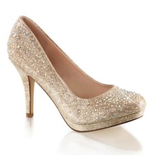 SALE! Fabulicious Damen Brautschuhe Pumps Hochzeitsschuhe Covet-02 gold
