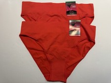NWT 2 Pairs Maidenform Pure Comfort High Leg Bikini Panties DM2317 L 7 Red