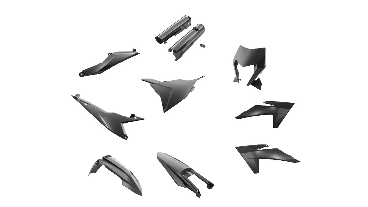 Carenados, plásticos y kits de carrocería negros para motocicletas y scooters ABS