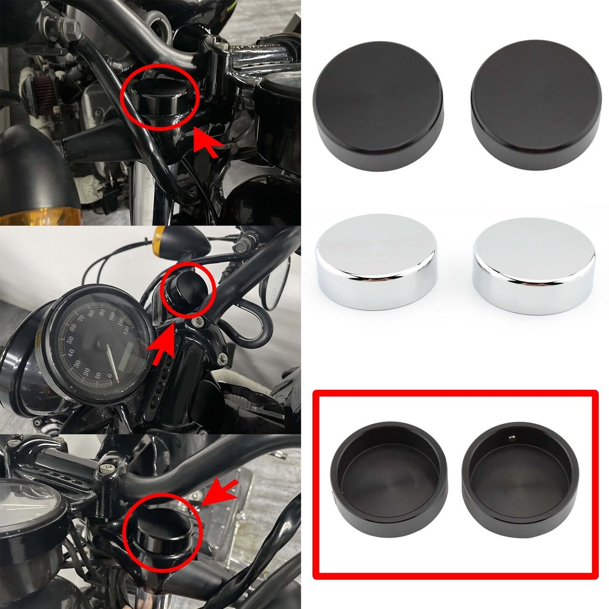 Motorcycle Upper Fork Stem Nut Cap For Harley X48 / Forty-Eight