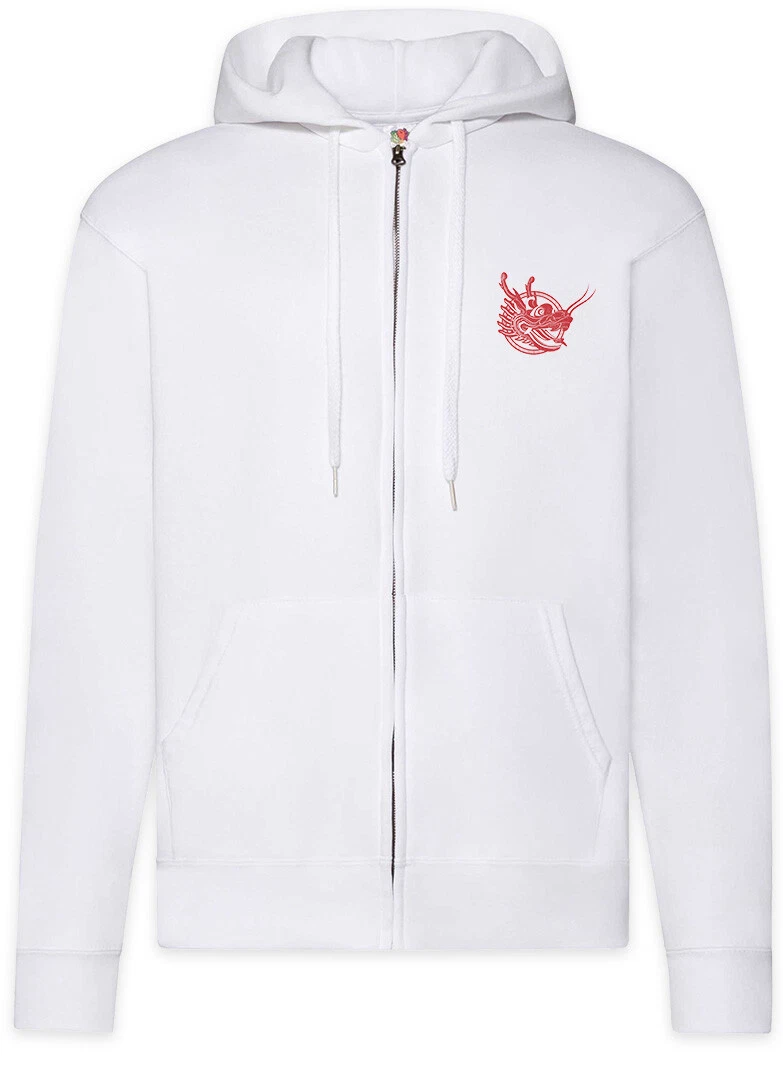 Chinese Tattoo Dragon Head Zipper Hoodie Asia Drache Oldschool Rockabilly